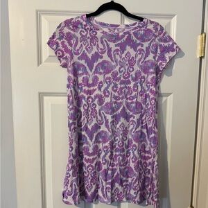 Lilly Pulitzer Amethyst Beach Bathers Mara Swingy T-Shirt Dress. Size GIRLS XL